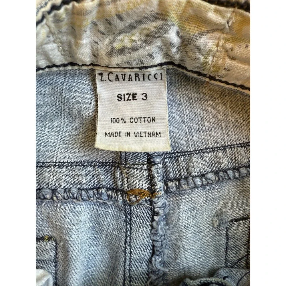VTG Z Cavaricci Womens Cut Off Denim Shorts Sz 3 Destroyed Frayed 90s Y2K